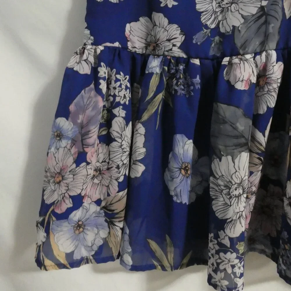 AVA & YELLY | size 6 | Sheer Sleeveless Floral Dress | Tie Back | Lined - Picture 7 of 16